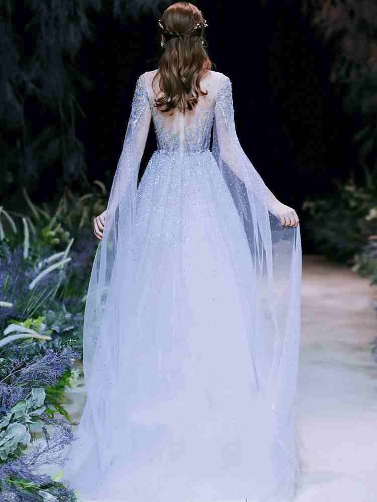 High-End A-Line Evening Dress for Engagement - Elegant U-Neck Style - Buy Center