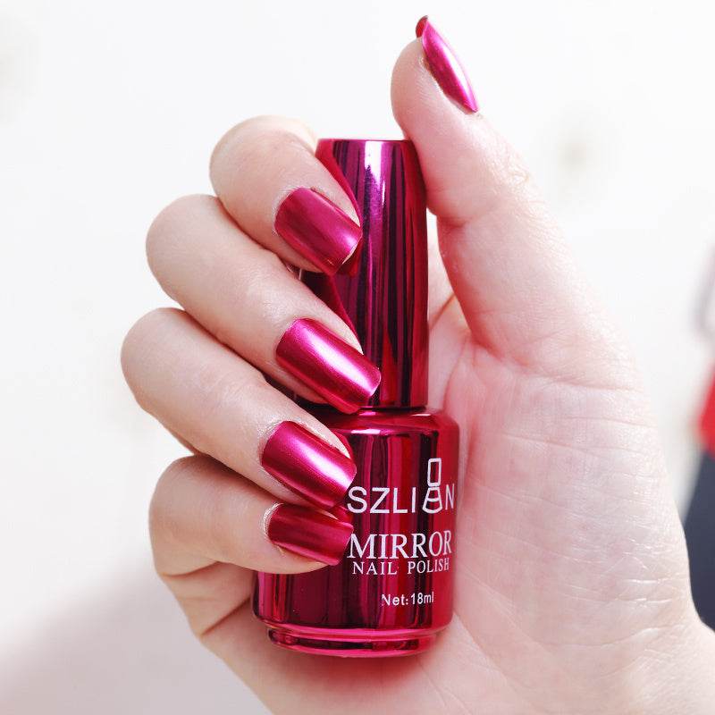 Mirror Silver Nail Polish - Metallic Stainless Steel Finish, 18ml - Buy Center
