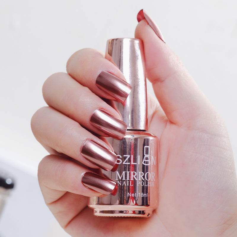 Mirror Silver Nail Polish - Metallic Stainless Steel Finish, 18ml - Buy Center