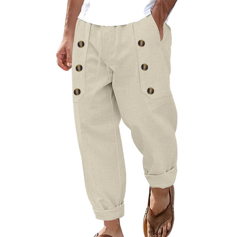 Hawaii Beach Men's Cotton Linen Trousers - Stylish Casual Pants 2025 - Buy Center