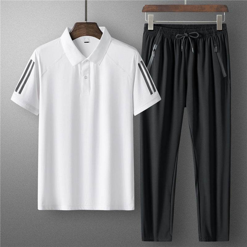 Men's Summer Ice Silk Casual Suit - Comfortable and Breathable Loungewear - Buy Center