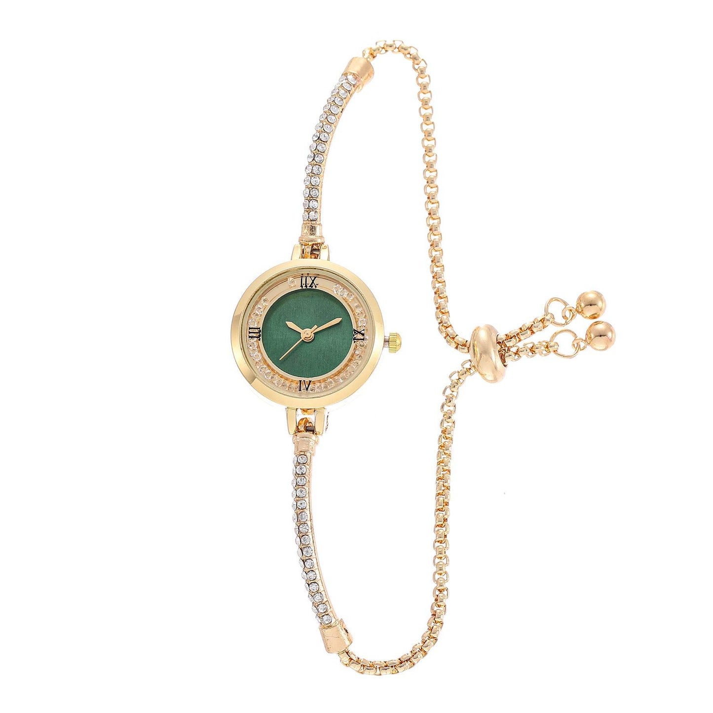 Fashion Diamond Round Women's Quartz Watch - Elegant Design & Calendar - Buy Center