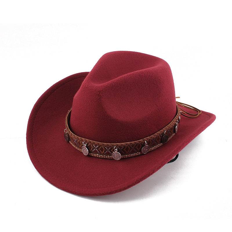 European & American Woolen Cowboy Hat - Stylish Adjustable Fit for All - Buy Center