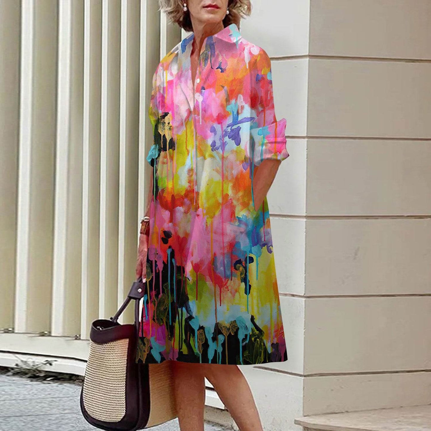 Women's 3D Floral A-Line Dress - Stylish & Comfortable for Every Occasion - Buy Center