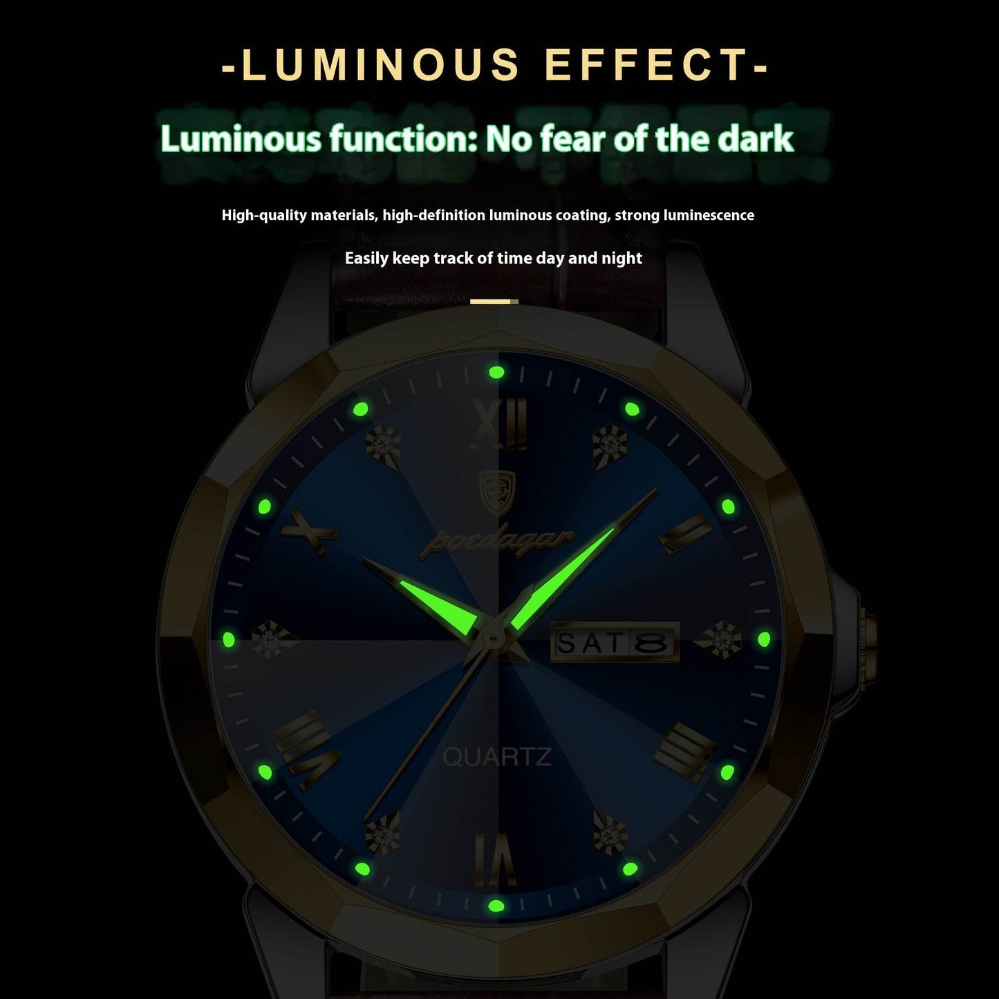 Buy Center Men's Waterproof Luminous Quartz Watch - Stylish Belt Design - Buy Center
