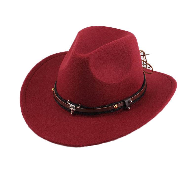 European & American Woolen Cowboy Hat - Stylish Adjustable Fit for All - Buy Center