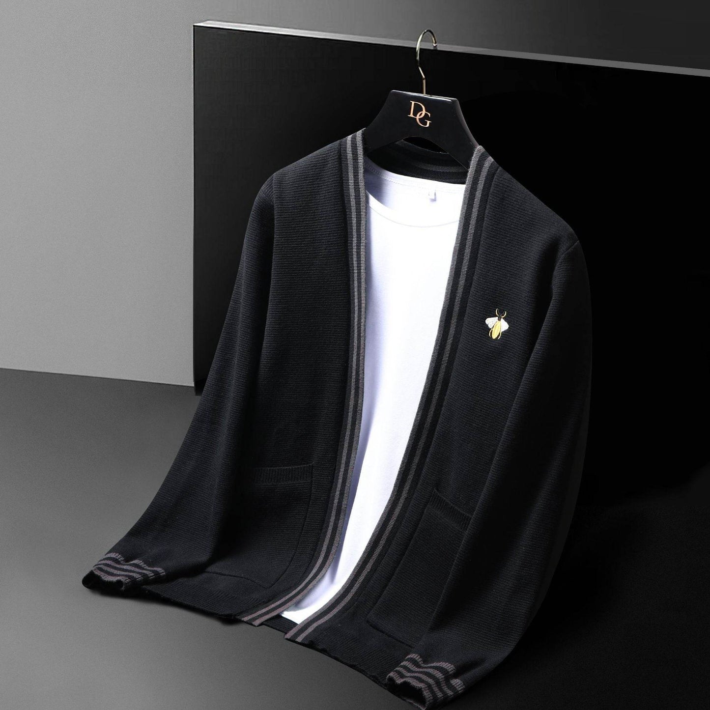 Men's Korean Style Slim Fit Cardigan - Trendy Long Sleeve Knitwear - Buy Center