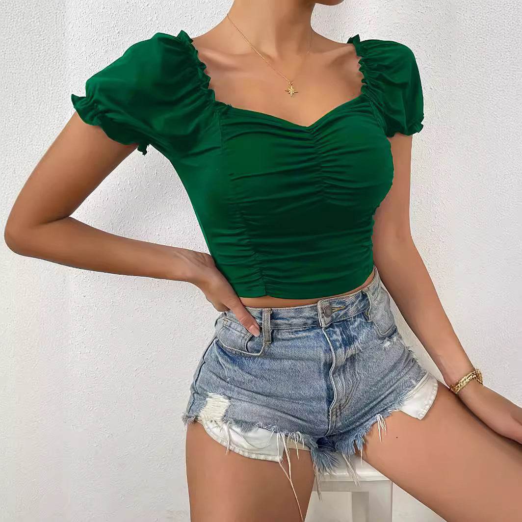 Women's V-Neck Short Sleeve Loose Top - Stylish Spring/Summer Fashion - Buy Center