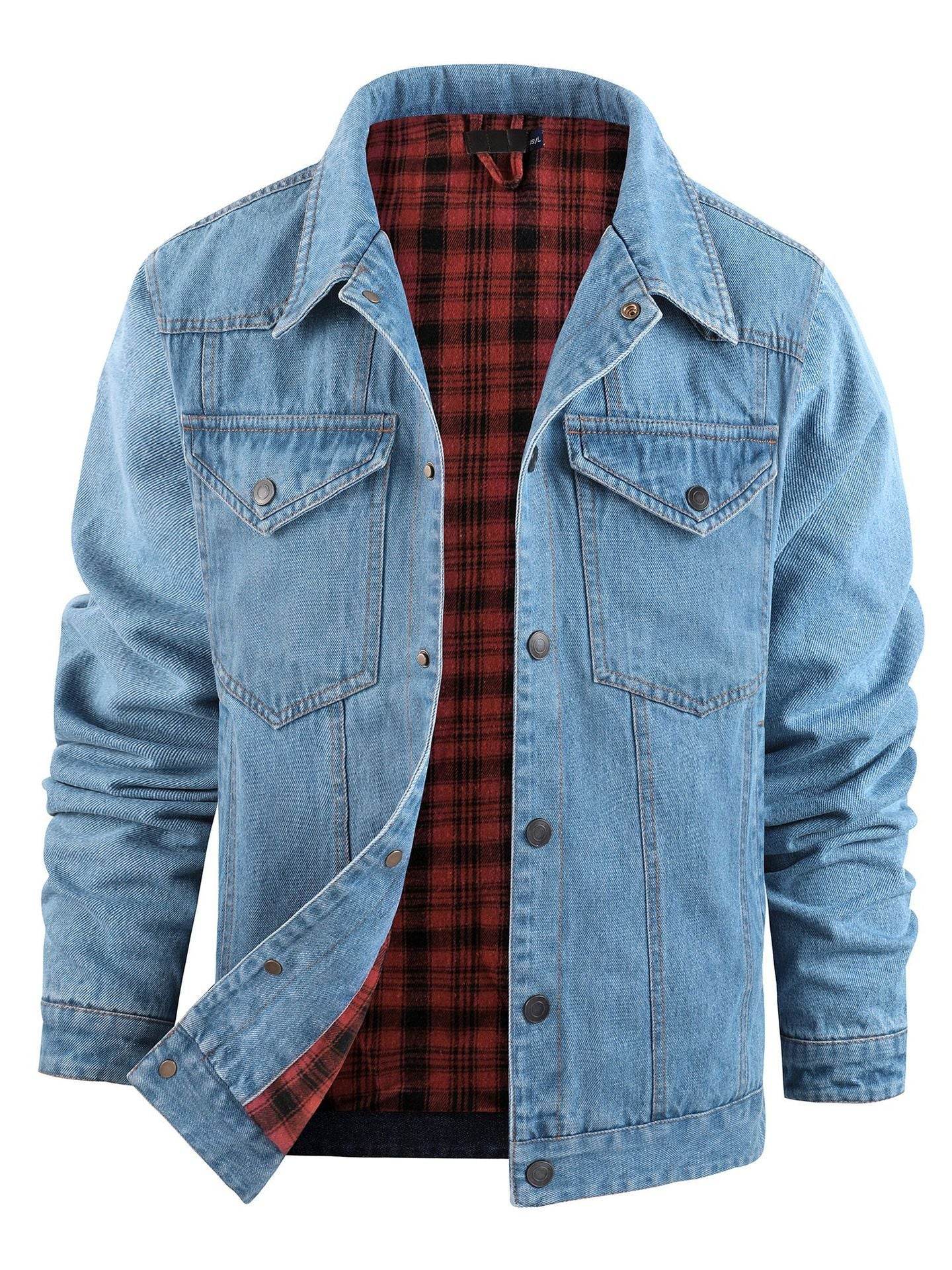 Buycenter Plus Size Casual Jacket - Stylish Cotton Denim Blazer for Men - Buy Center