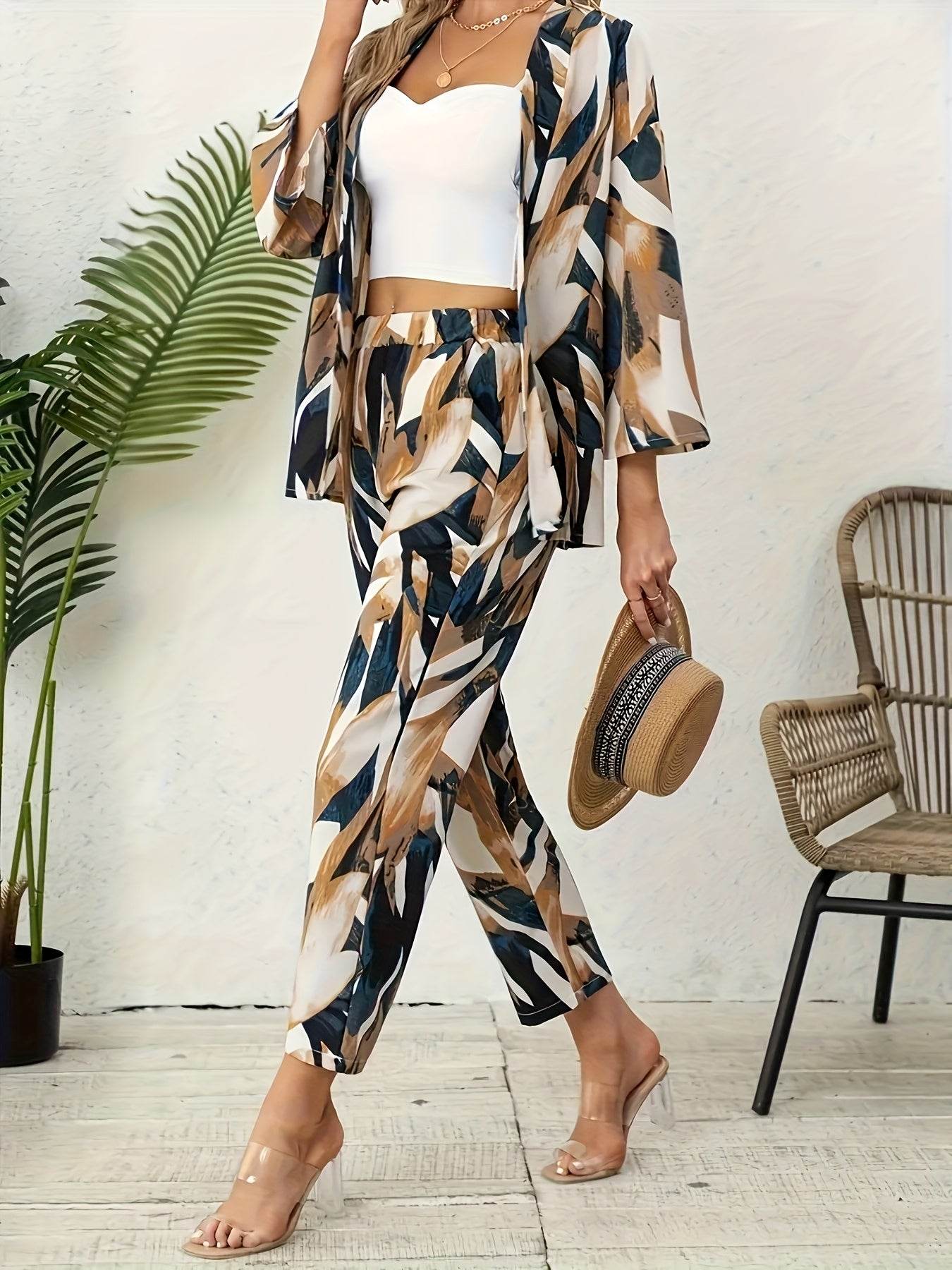 Vintage Paisley Print Two-Piece Set - Casual Loose Fit for Women - Buy Center