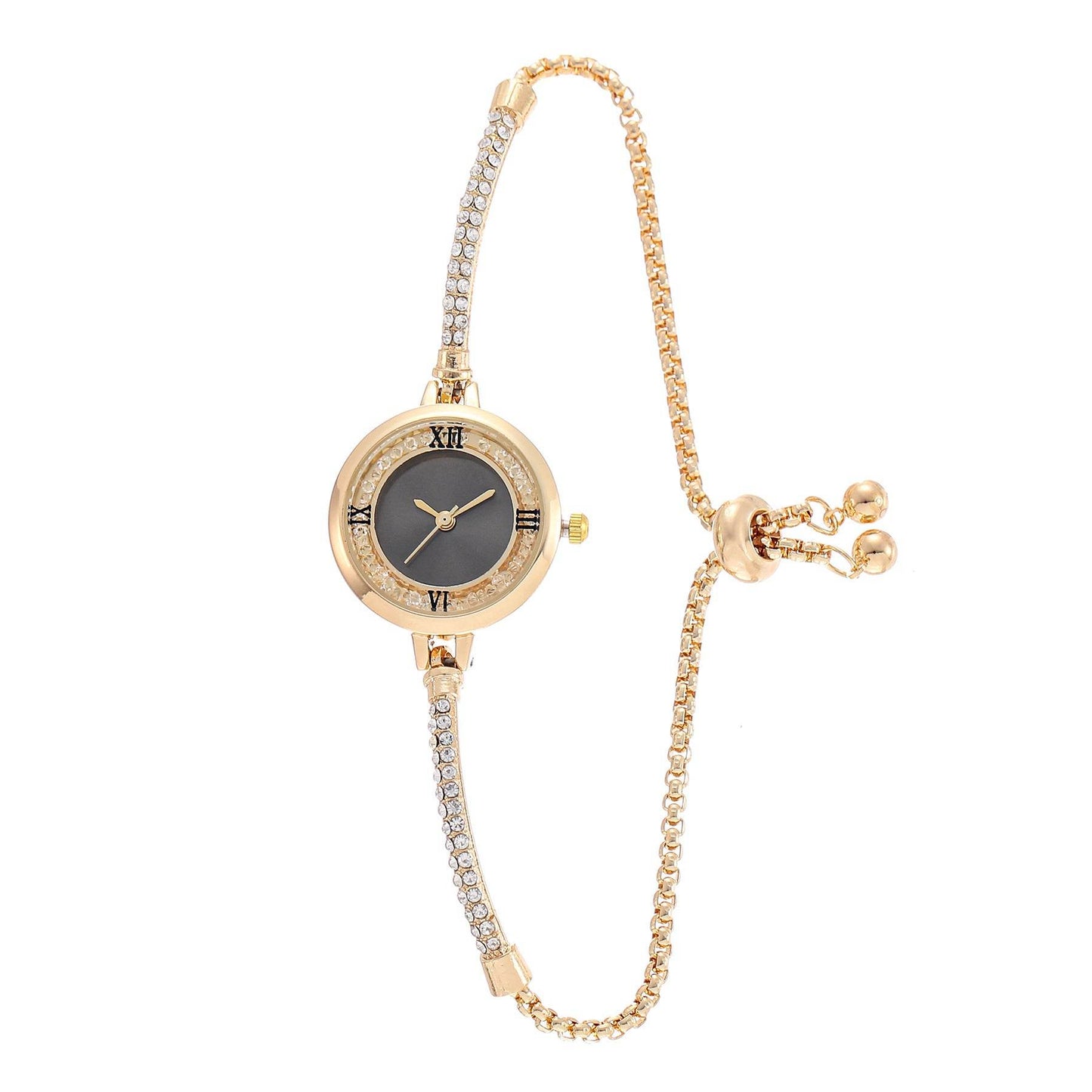 Fashion Diamond Round Women's Quartz Watch - Elegant Design & Calendar - Buy Center