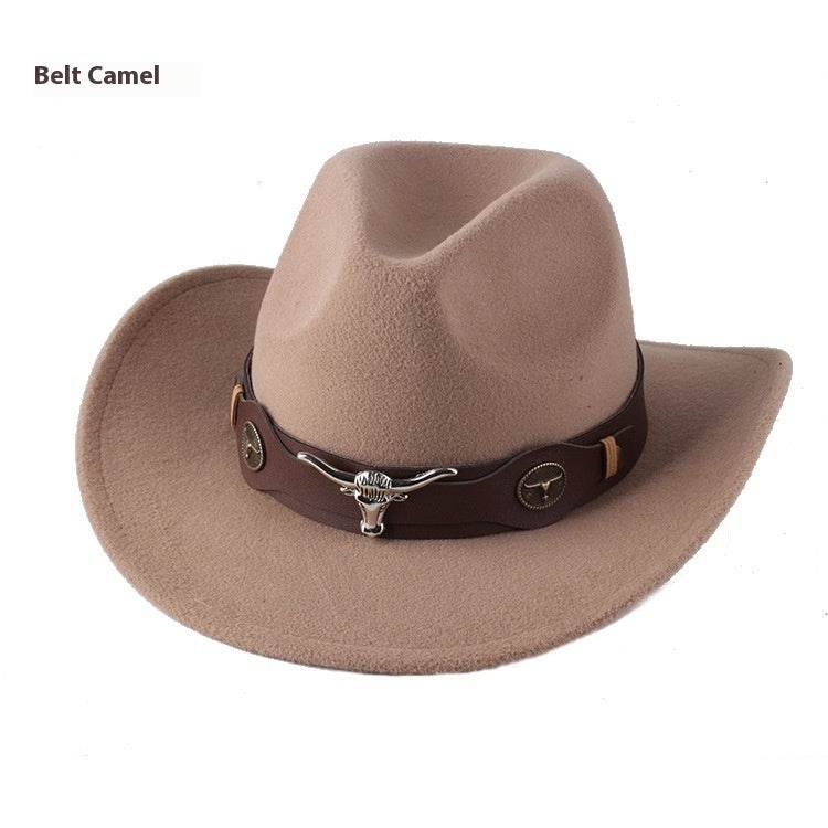 European & American Woolen Cowboy Hat - Stylish Adjustable Fit for All - Buy Center