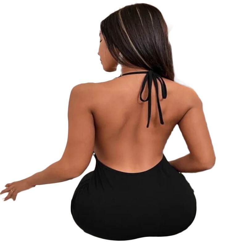 Temperament Sling Women's Deep V Backless Dress - Elegant Hip Skirt Style - Buy Center