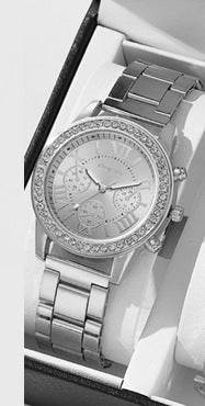 Women's Quartz Diamond-Embedded Watch - Stylish Rose Gold & Silver - Buy Center