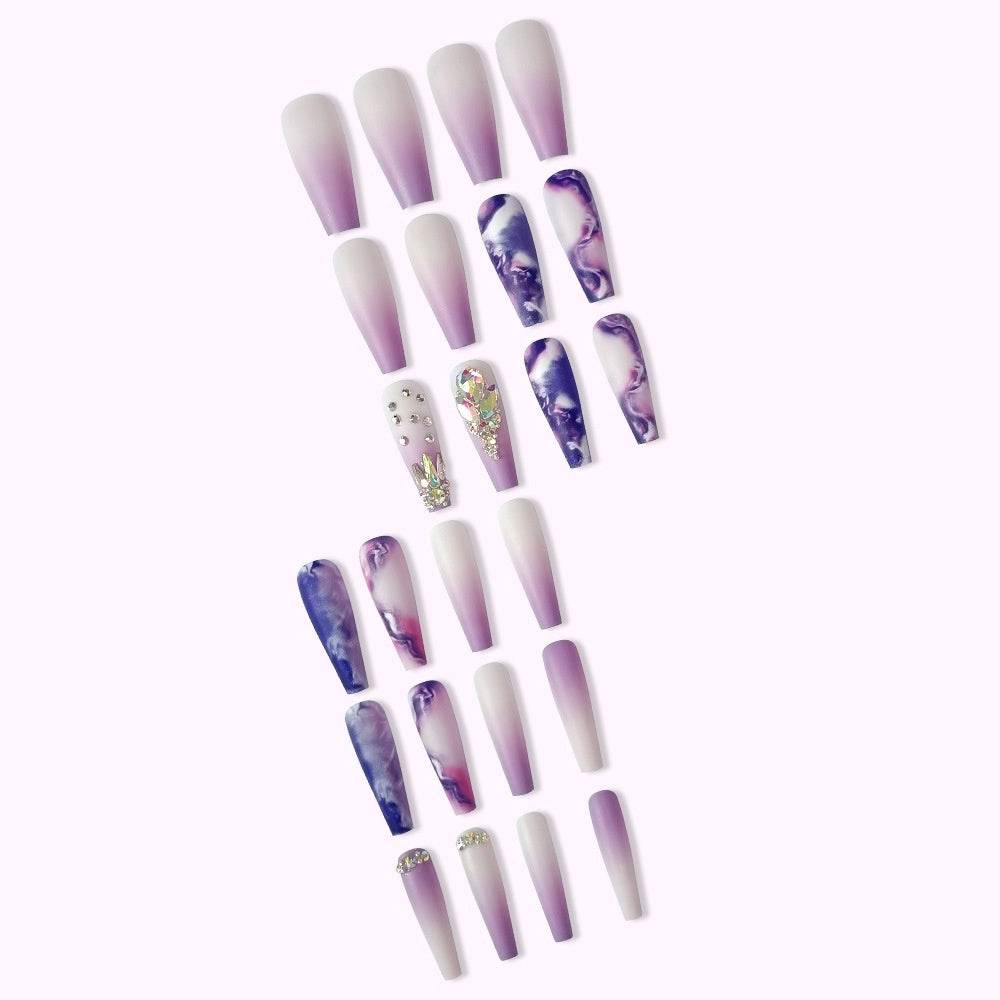 Floral Glitter Nail Set - Easy Application & Long-Lasting Shine - Buy Center