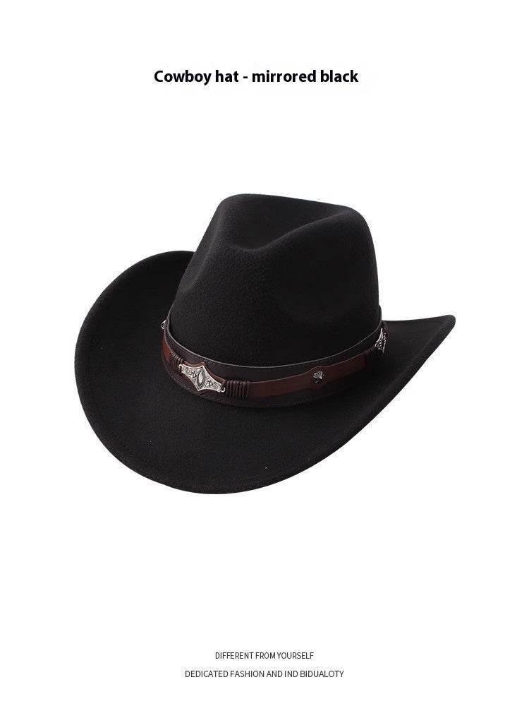 European & American Woolen Cowboy Hat - Stylish Adjustable Fit for All - Buy Center