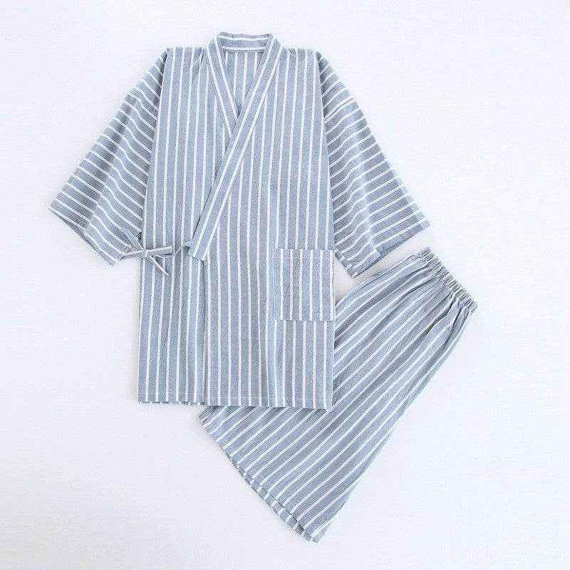 Washed Cotton Thin Striped Pajamas - Comfortable Sleepwear Set For All
