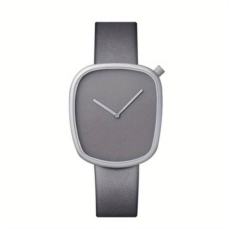 Minimalist Square Quartz Watch for Women - Stylish Faux Leather Strap - Buy Center