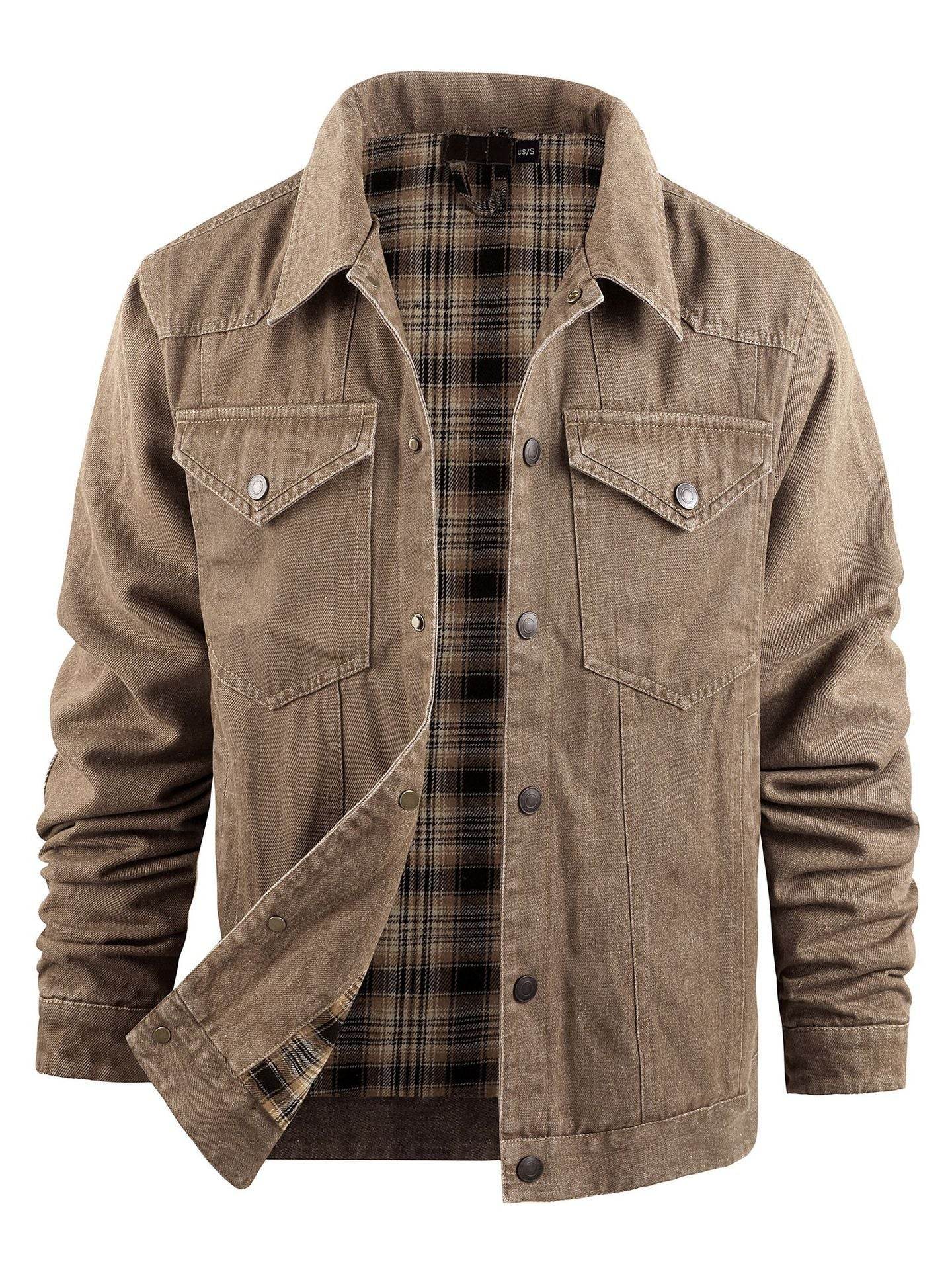 Buycenter Plus Size Casual Jacket - Stylish Cotton Denim Blazer for Men - Buy Center