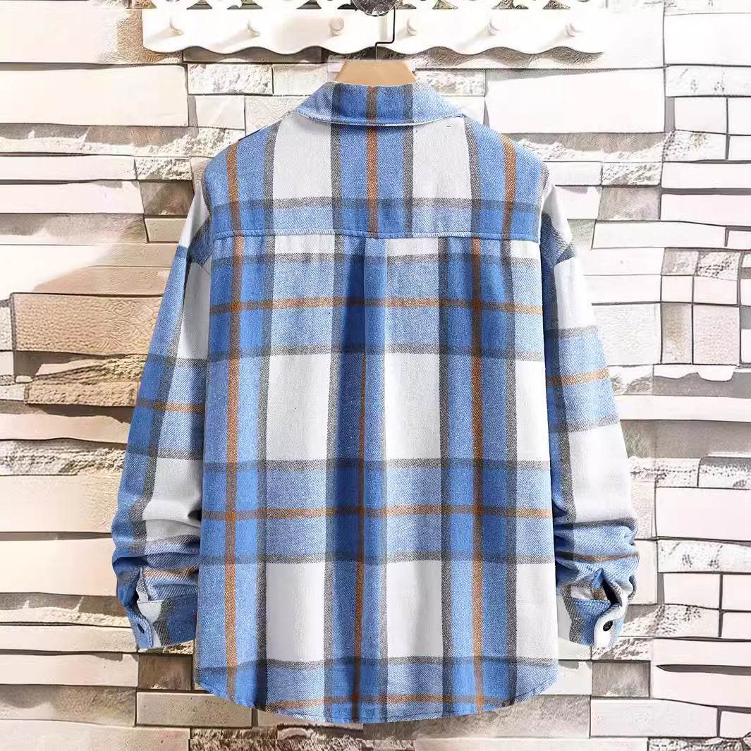 Buycenter Men's Autumn Plaid Coat - Trendy Loose Fit Blazer for Fall - Buy Center