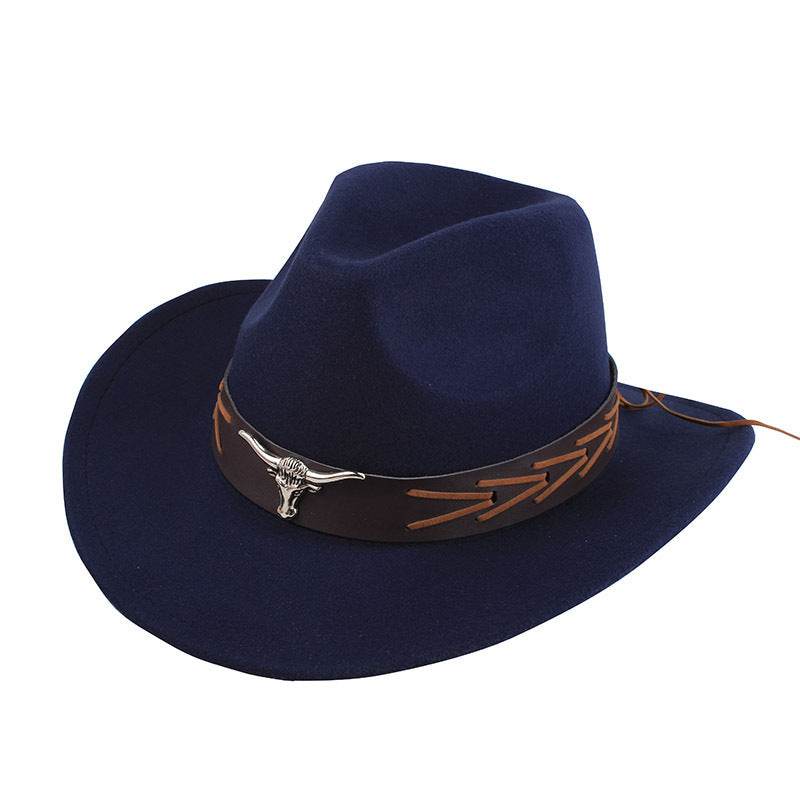 European & American Woolen Cowboy Hat - Stylish Adjustable Fit for All - Buy Center