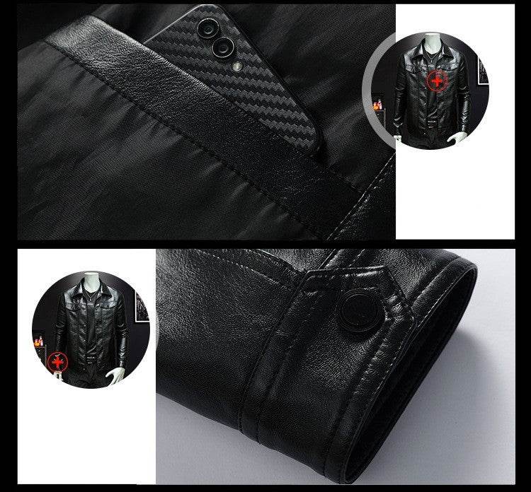 Men's Genuine Leather Jacket - Stylish Casual Workwear in Green, Black, Burgundy - Buy Center