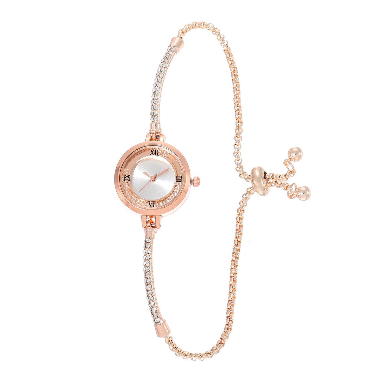 Fashion Diamond Round Women's Quartz Watch - Elegant Design & Calendar - Buy Center