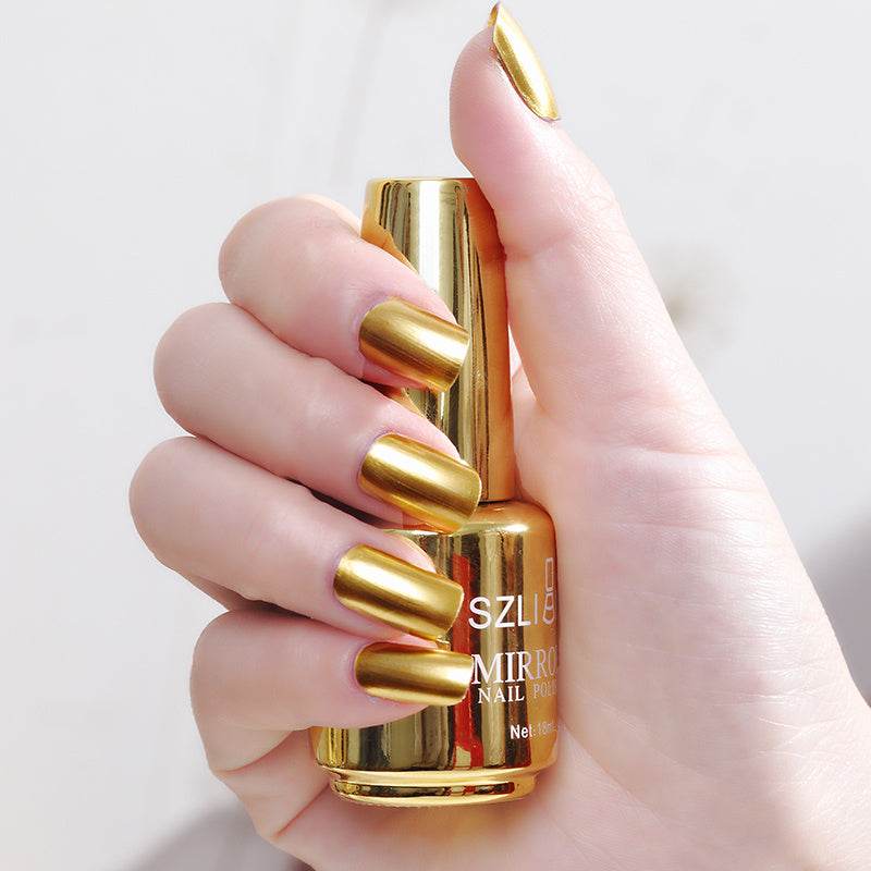 Mirror Silver Nail Polish - Metallic Stainless Steel Finish, 18ml - Buy Center
