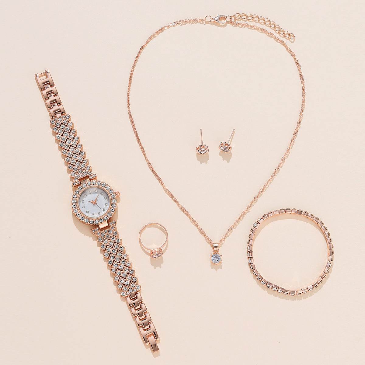 Elegant Women's Alloy Quartz Watch Set - Includes Jewelry: Watch & Accessories - Buy Center