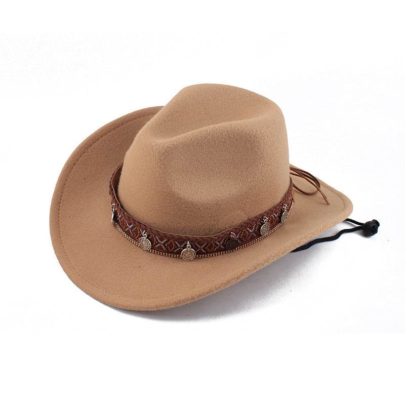 European & American Woolen Cowboy Hat - Stylish Adjustable Fit for All - Buy Center