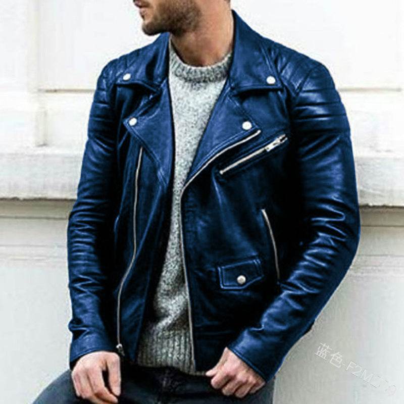 Men's PU Punk Leather Jacket - Stylish Stand Collar for Modern Fashion - Buy Center