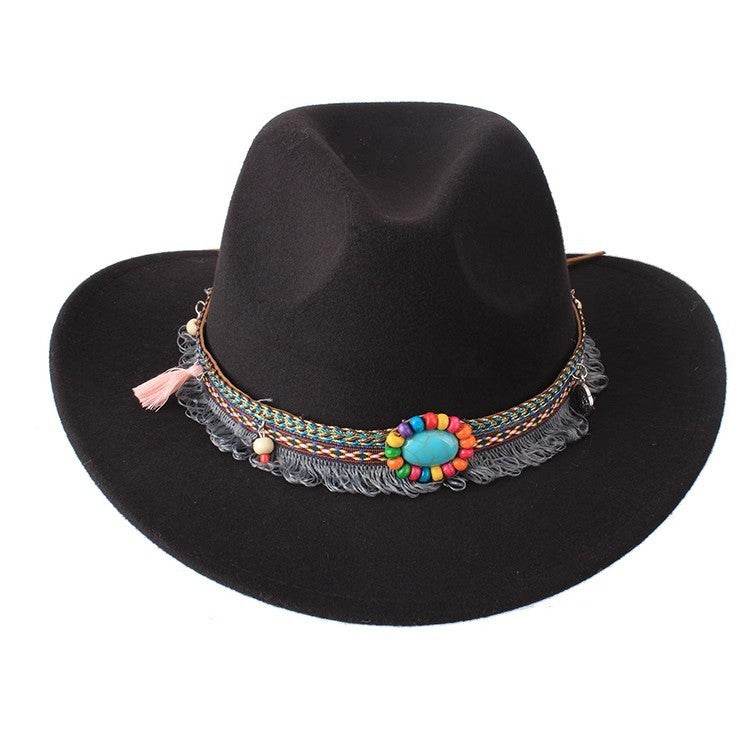 European & American Woolen Cowboy Hat - Stylish Adjustable Fit for All - Buy Center