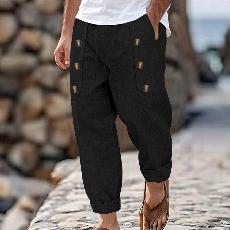 Hawaii Beach Men's Cotton Linen Trousers - Stylish Casual Pants 2025 - Buy Center
