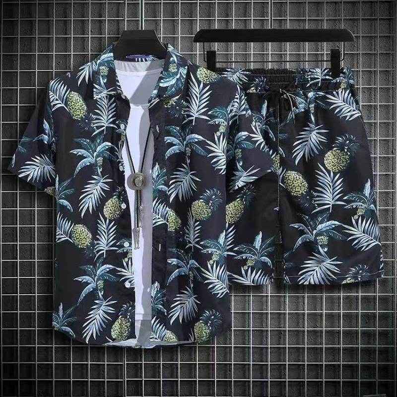 Men's Hawaiian Beach Pants & Shirt Suit - Quick-Dry Casual Set 2025