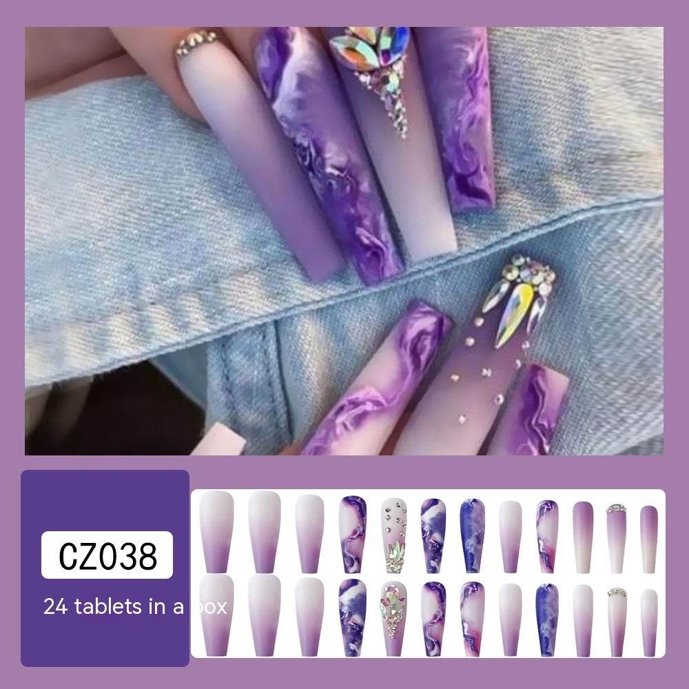 Floral Glitter Nail Set - Easy Application & Long-Lasting Shine - Buy Center