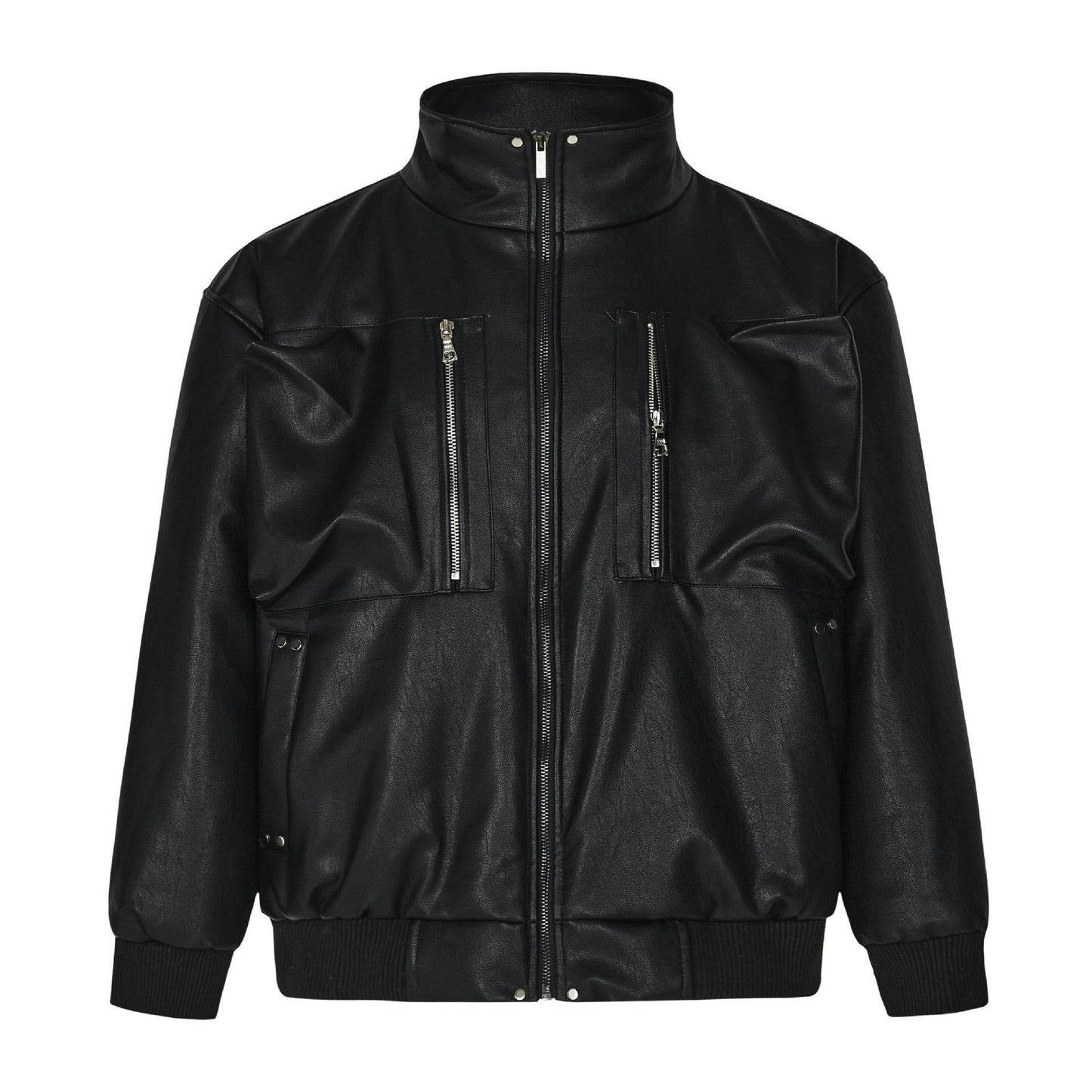 Women's Vintage Leather Coat - Stylish Loose Fit PU Jacket for 2025 - Buy Center