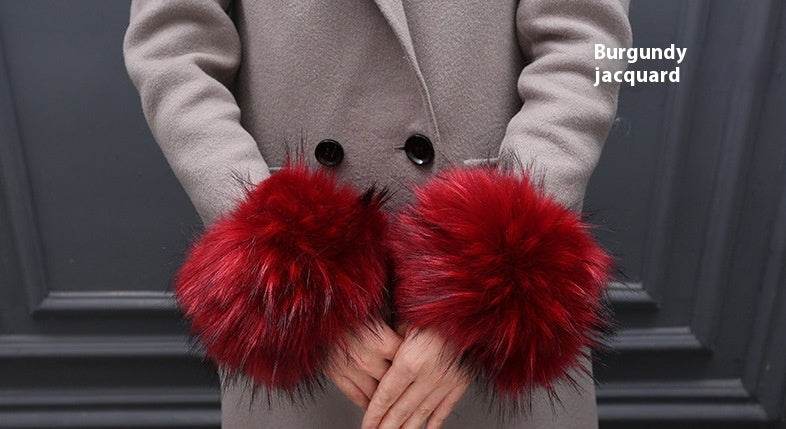 Imitation Rabbit Hair Wristband Cuffs - Cozy & Stylish Winter Accessory - Buy Center