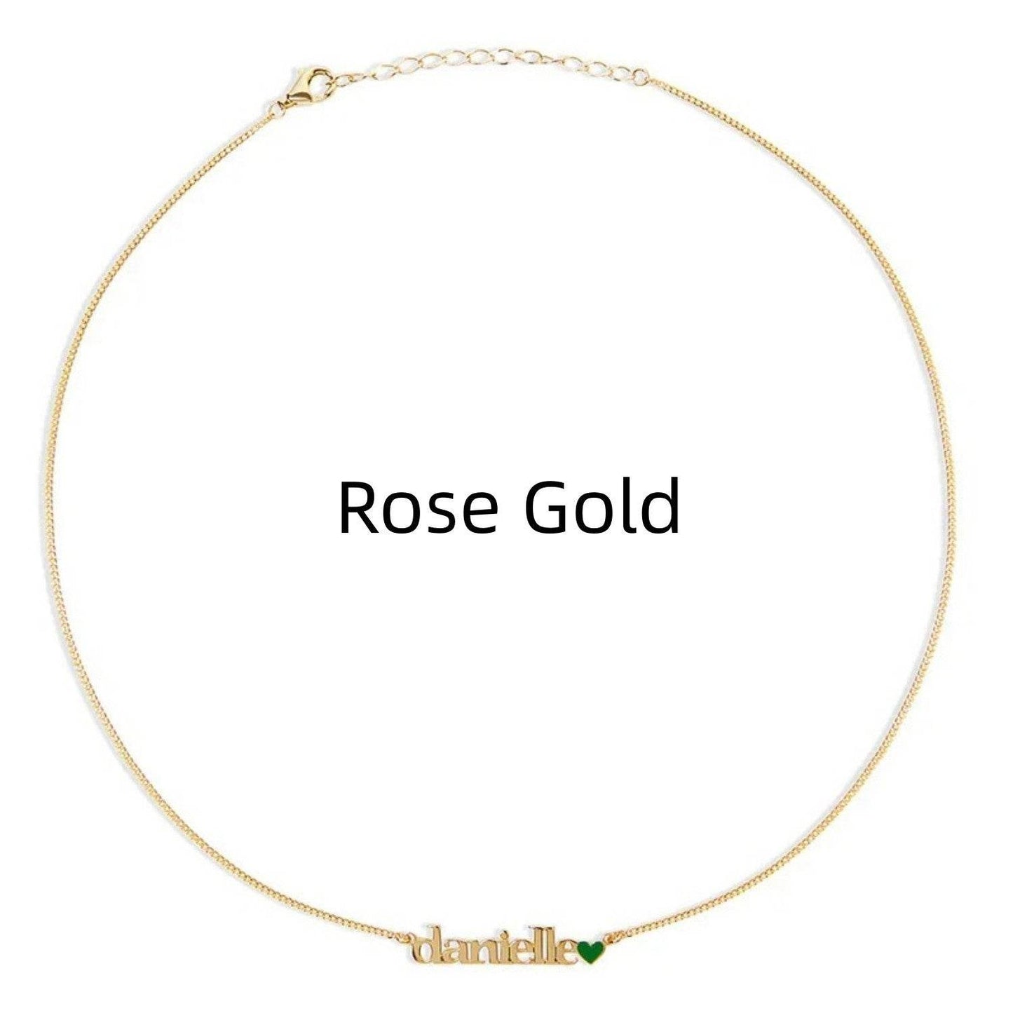 Ladies Heart-Shaped Name Pendant Necklace - Silver & Gold Options - Buy Center