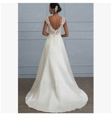 Elegant White Lace Bridesmaid Dress - Backless & Available in Large Sizes - Buy Center