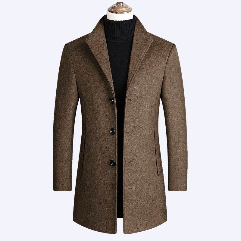 Shun Mao Youth Woolen Coat - Casual Mid-Length, Stylish Loose Fit - Buy Center