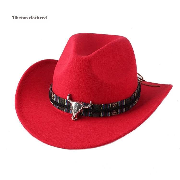 European & American Woolen Cowboy Hat - Stylish Adjustable Fit for All - Buy Center