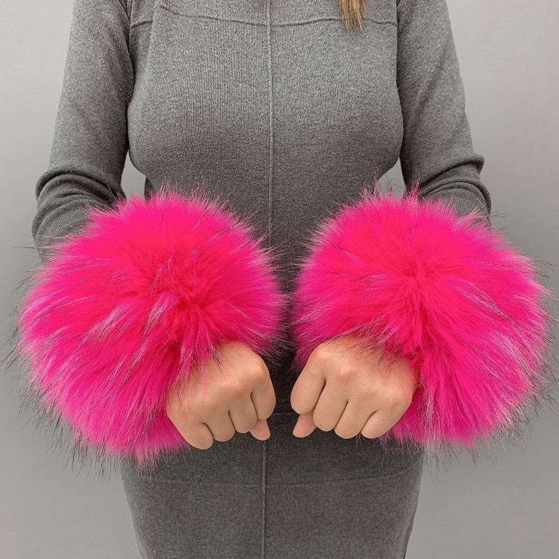 Imitation Rabbit Hair Wristband Cuffs - Cozy & Stylish Winter Accessory - Buy Center