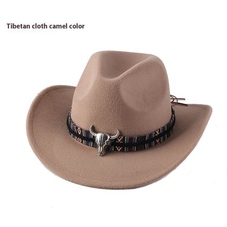 European & American Woolen Cowboy Hat - Stylish Adjustable Fit for All - Buy Center