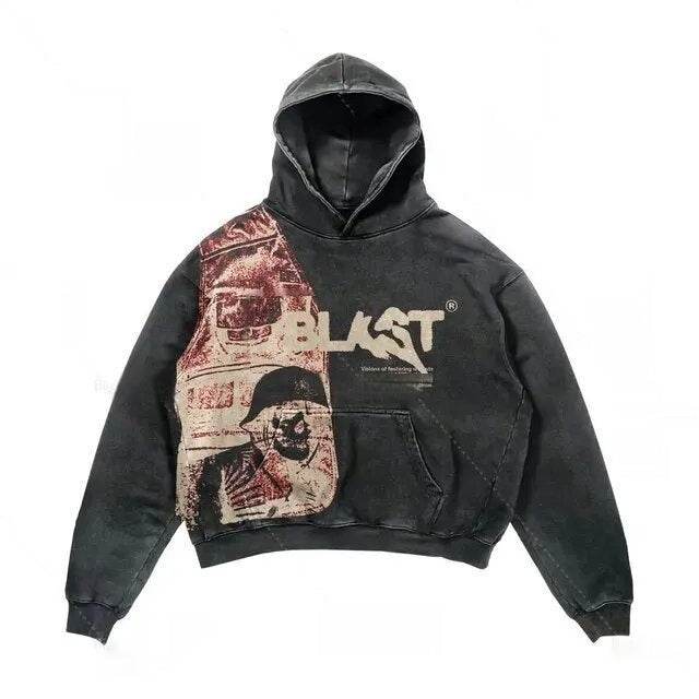 Hip Hop Retro Harajuku Hoodie for Men - Trendy Pullover Sports Sweater - Buy Center