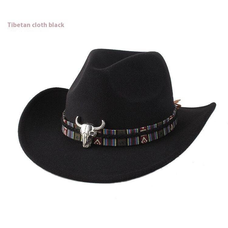 European & American Woolen Cowboy Hat - Stylish Adjustable Fit for All - Buy Center