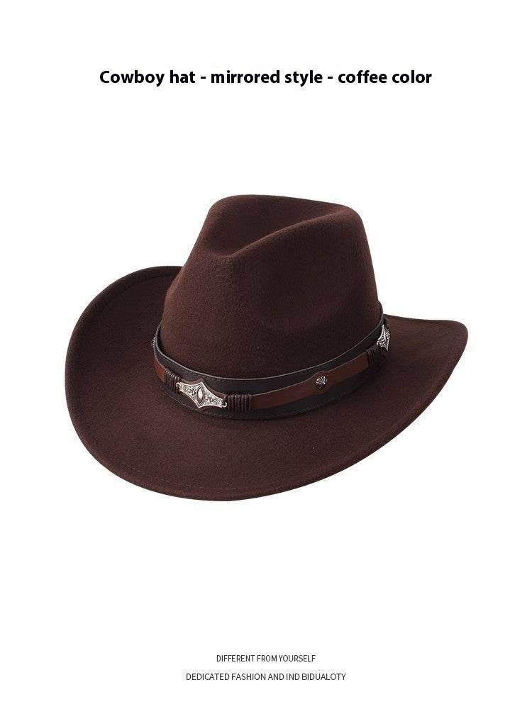 European & American Woolen Cowboy Hat - Stylish Adjustable Fit for All - Buy Center