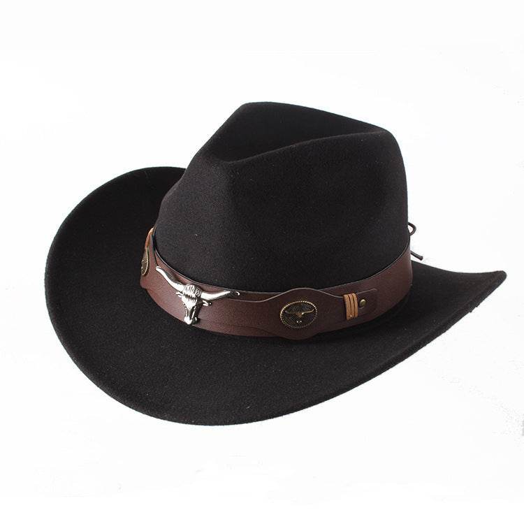 European & American Woolen Cowboy Hat - Stylish Adjustable Fit for All - Buy Center