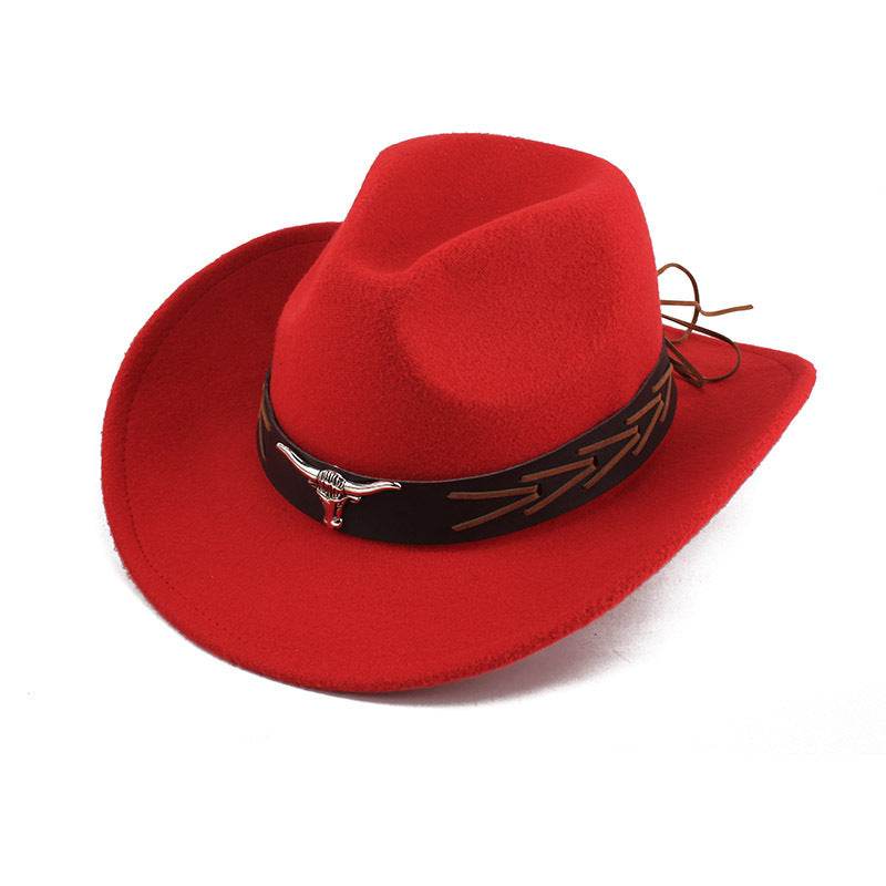 European & American Woolen Cowboy Hat - Stylish Adjustable Fit for All - Buy Center