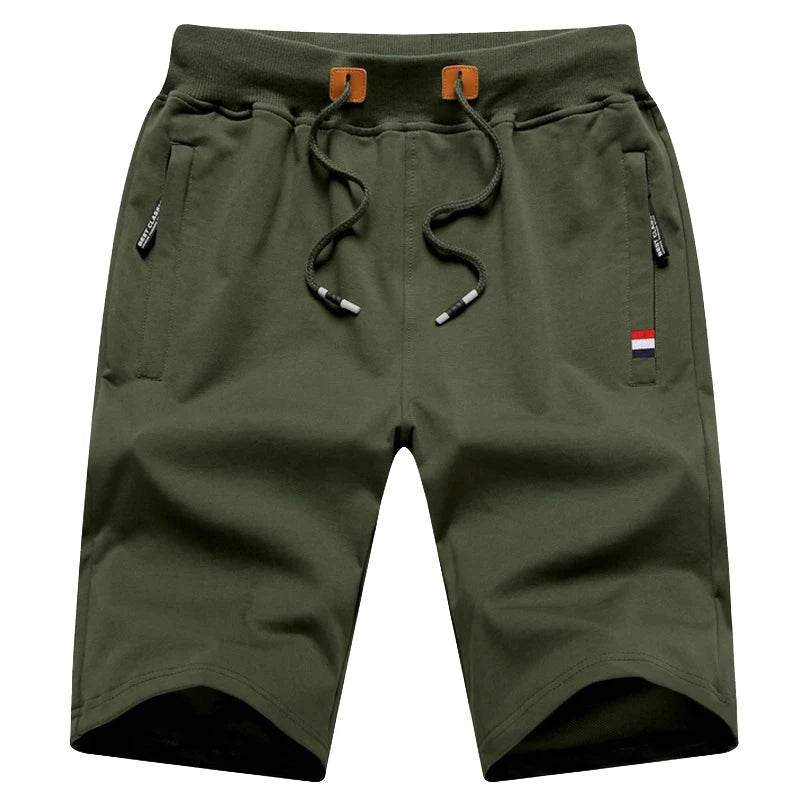FAVOCENT Men's Casual Cotton Shorts - Solid Drawstring Beach Wear - Buy Center