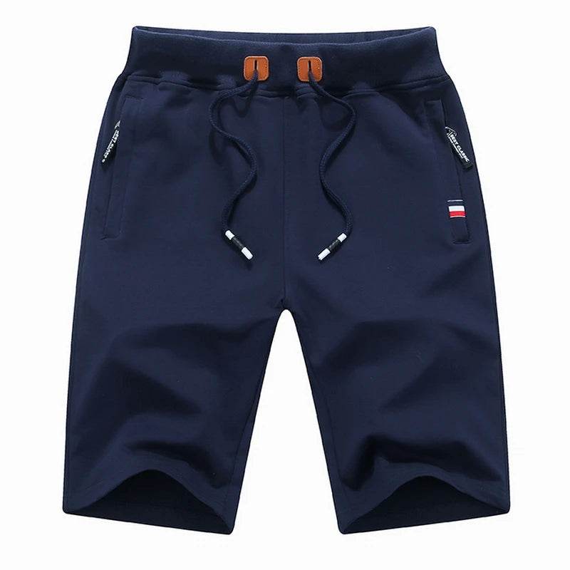 FAVOCENT Men's Casual Cotton Shorts - Solid Drawstring Beach Wear - Buy Center